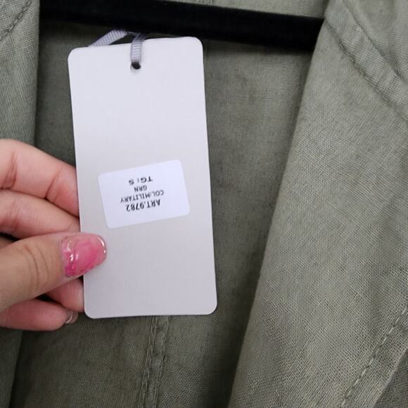 Lara G. Linen Blazer S olive green lagenlook NWTWorkwear Office Summer cotton - Picture 9 of 11